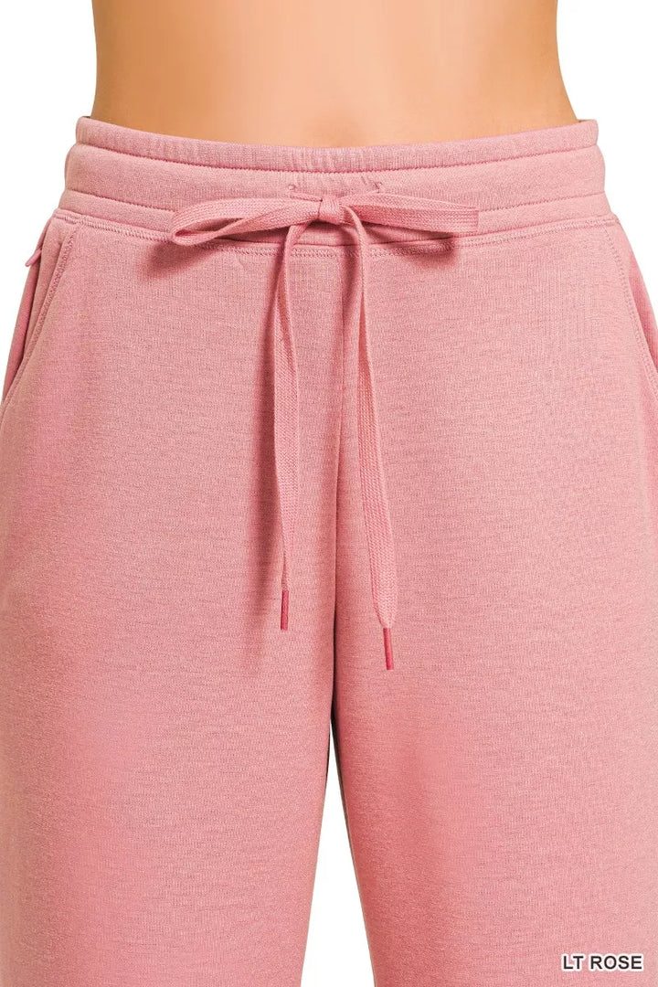 Zenana Drawstring Scuba Joggers With Pockets