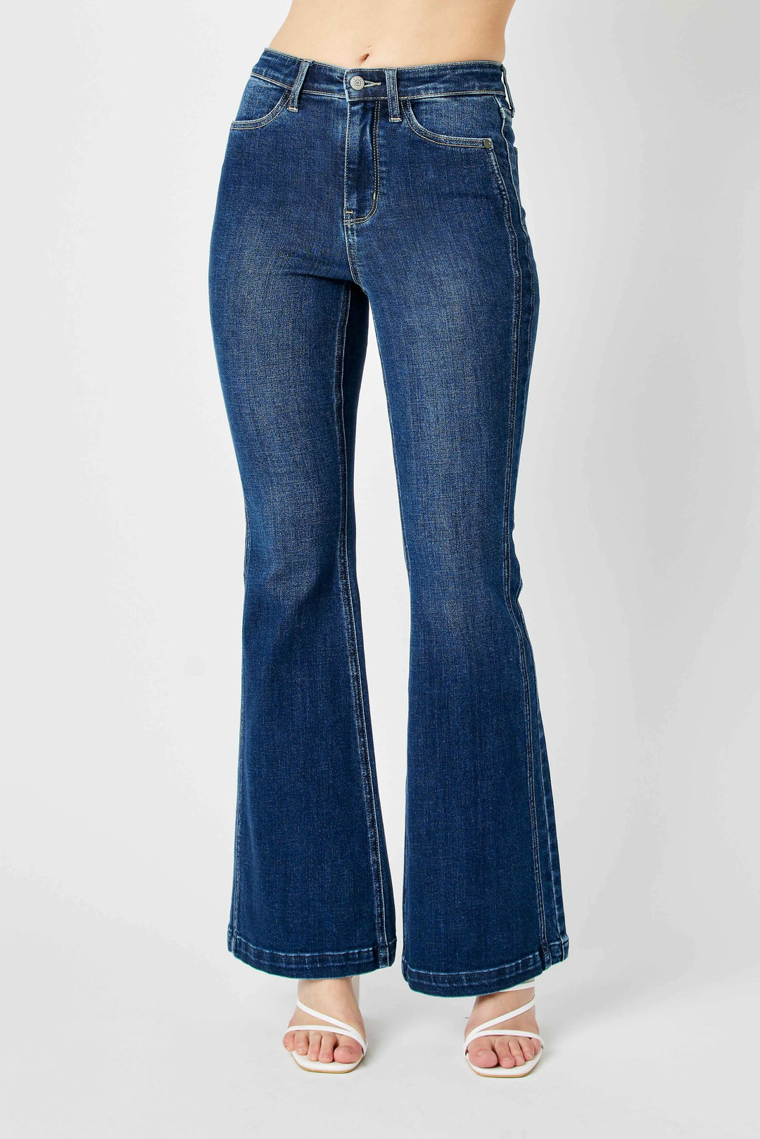 Dk Judy Blue Full Size Hw Angled Side Seam Detail Flare Jeans Plus Size