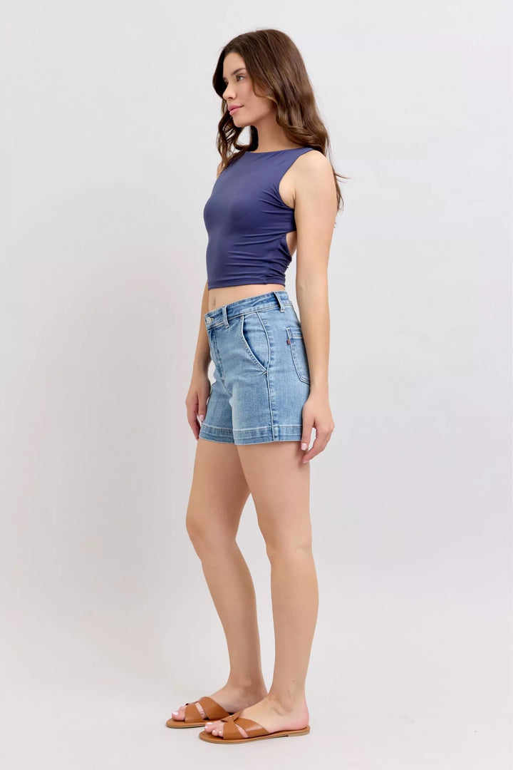 Judy Blue Mid Rise Denim Shorts