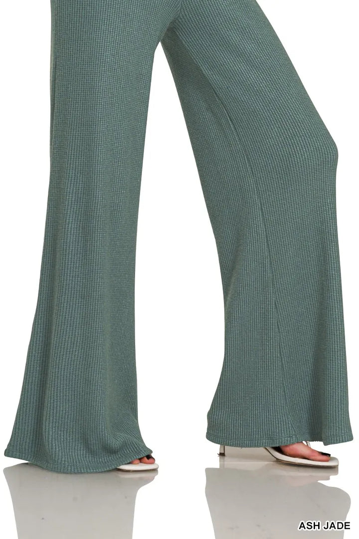 Zenana Mock Neck Top And Pants Sweater Set