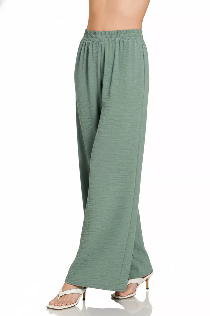 Ash Jade Zenana Woven Airflow Elastic Waistband Pants 1