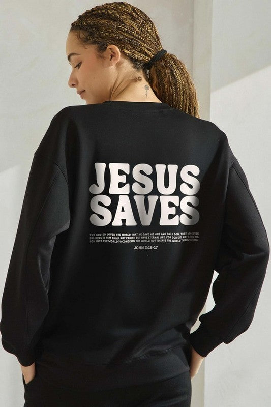 Jesus Saves Ultra Comfy Graphic Sweatshirt 1