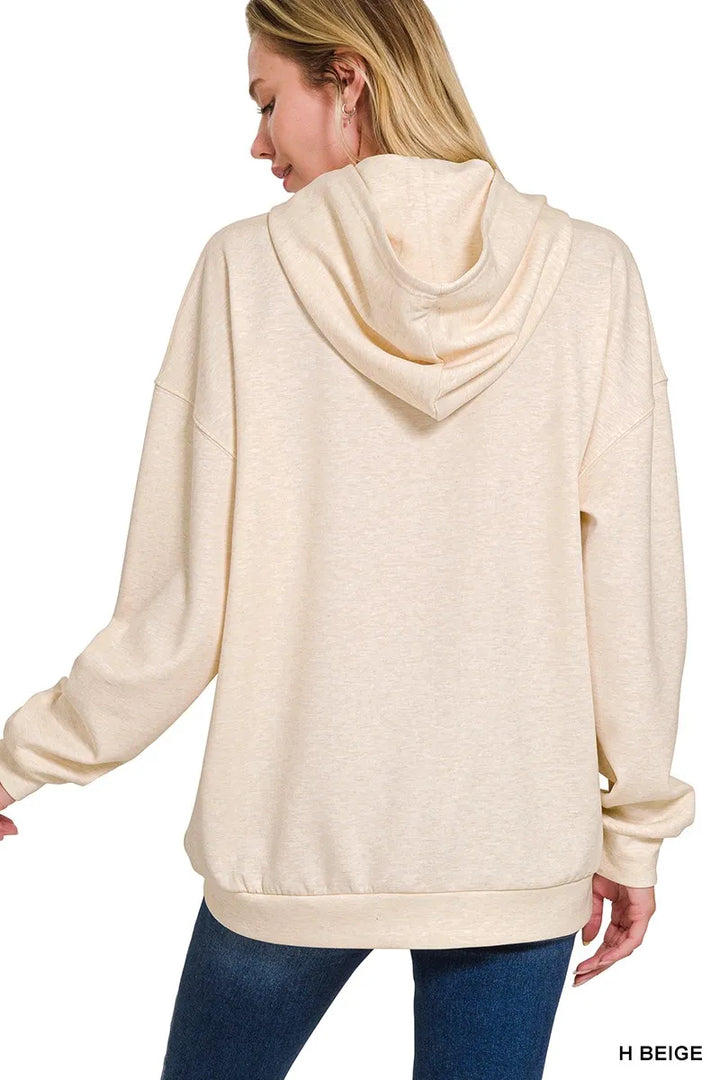 Zenana Oversized Scuba Hoodie With Kangaroo Pocket 3