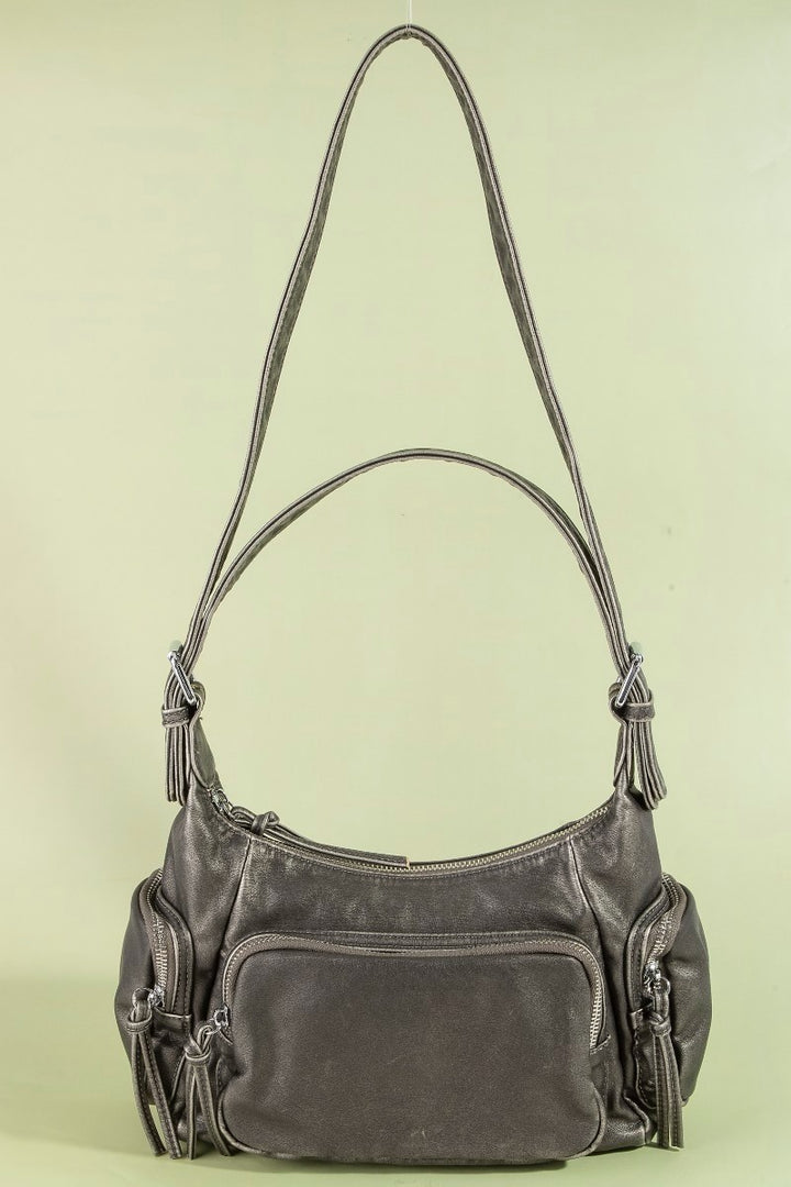 Fame Multi Pocket Leather Shoulder Bag