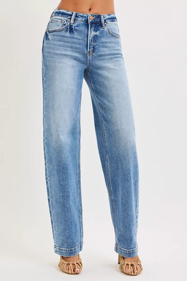 Medium Risen High Rise Wide Baggy Jeans