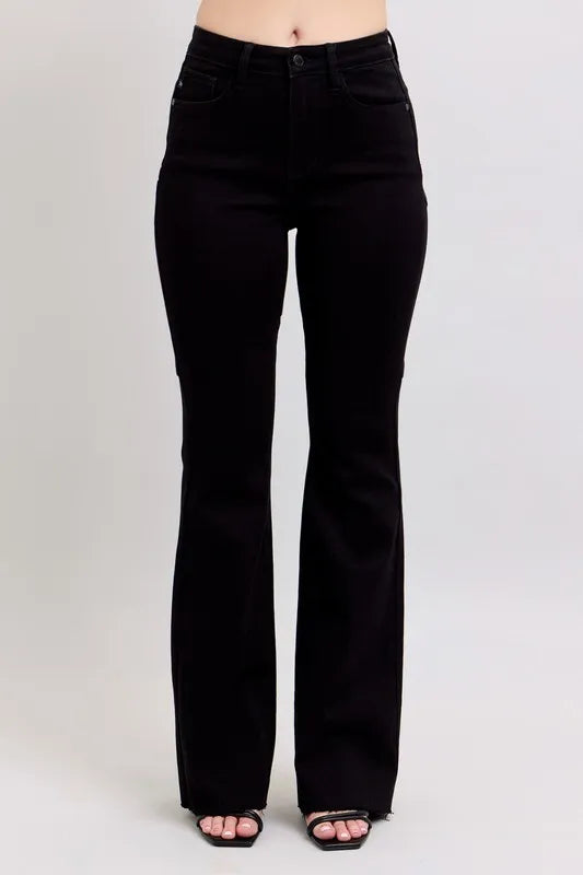 Bk Judy Blue Full Size High Waist Star Seam Detail Flare Plus Size