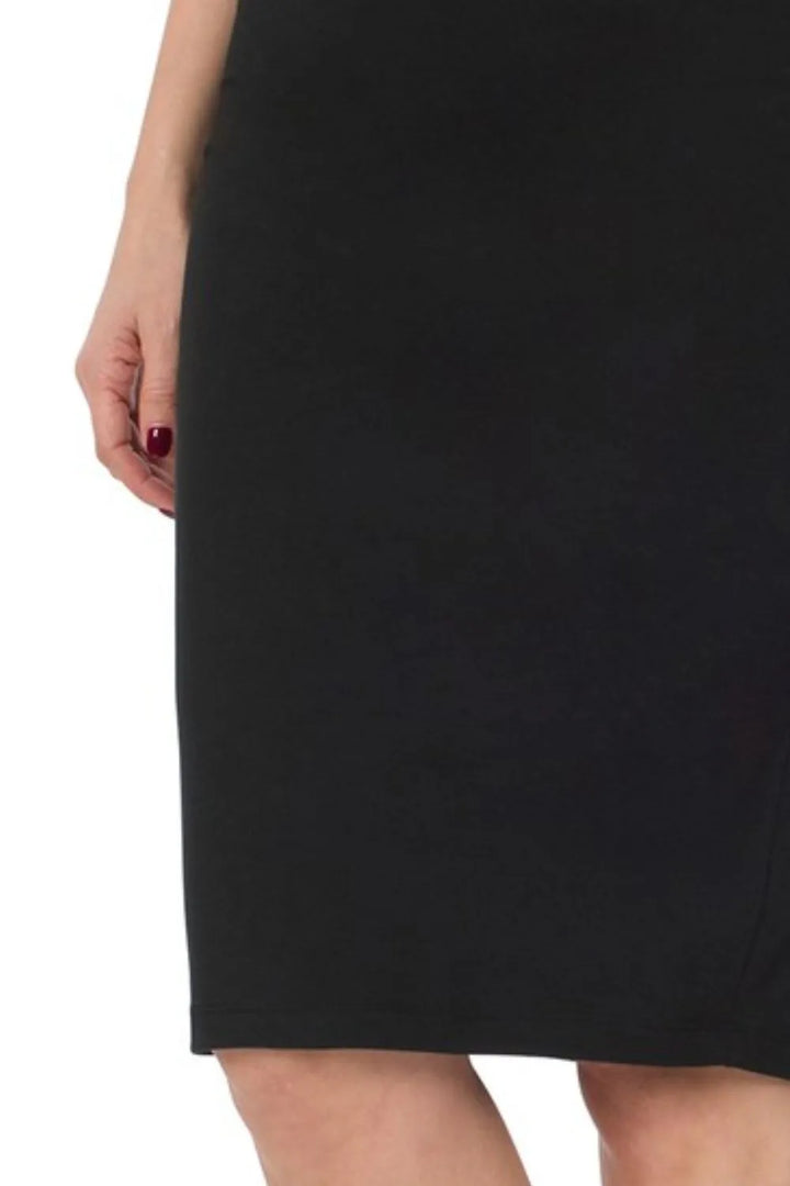 Black Zenana Premium Cotton Basic Knee Skirt 1