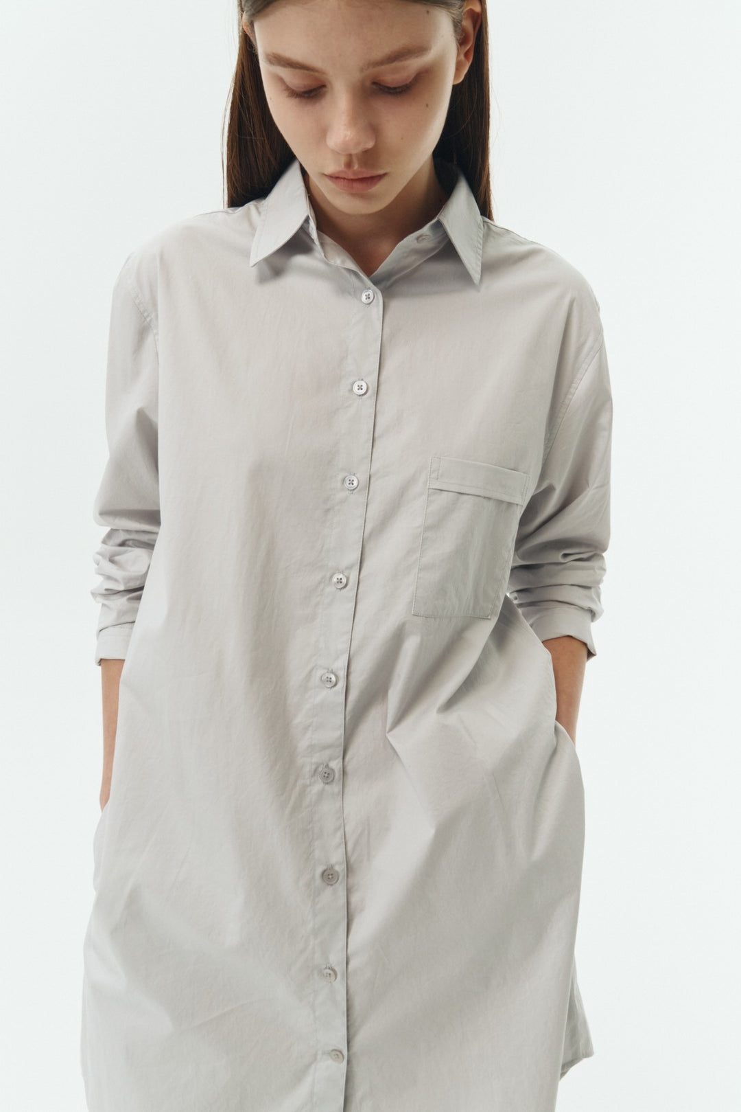 Cara Solid Shirt Dress