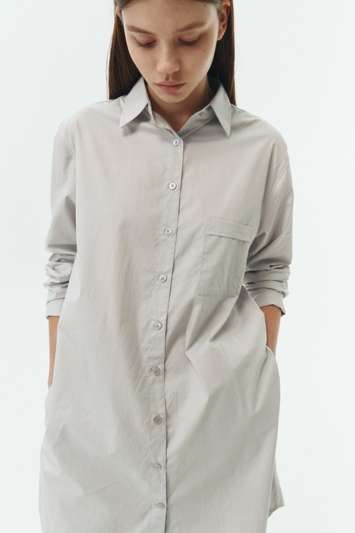 Cara Solid Shirt Dress