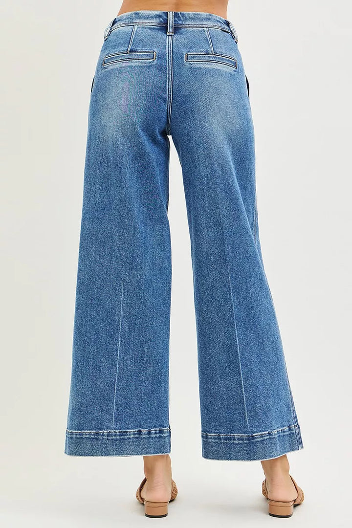 Dark Risen Slouchy Ankle Wide Jeans