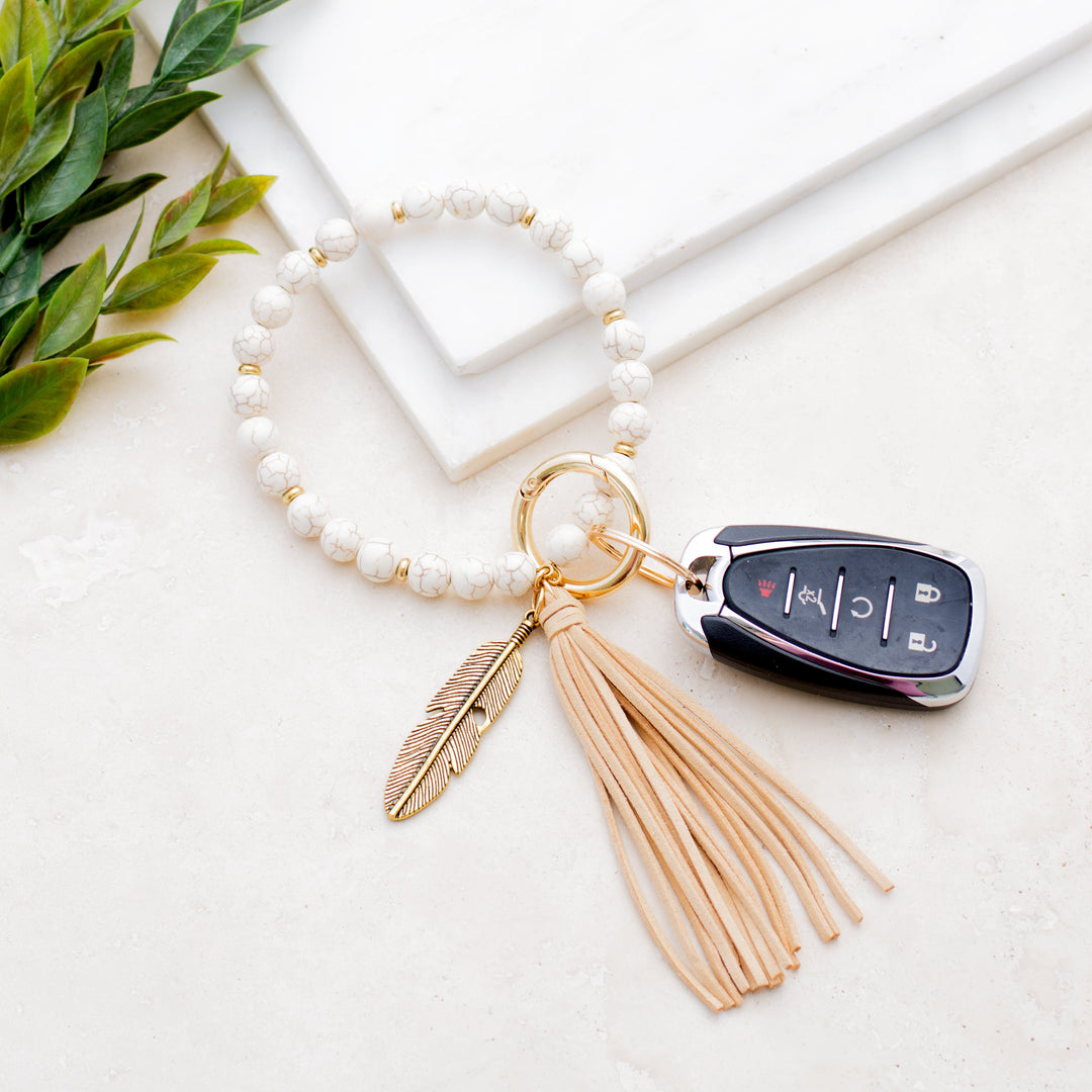 Boho Stone Key Ring Bracelet