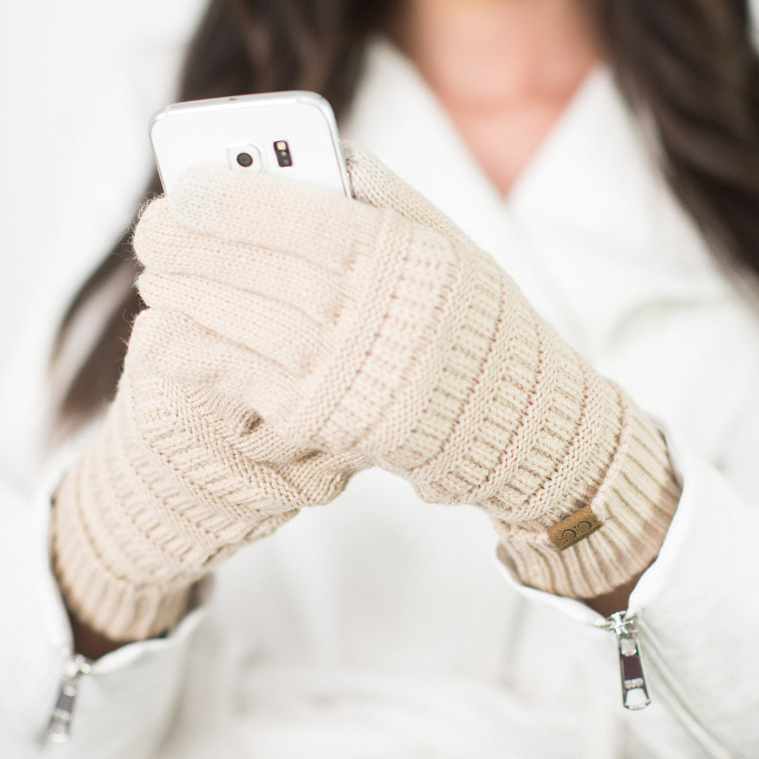 Dark Melange Gray C C® Knit Touch Gloves