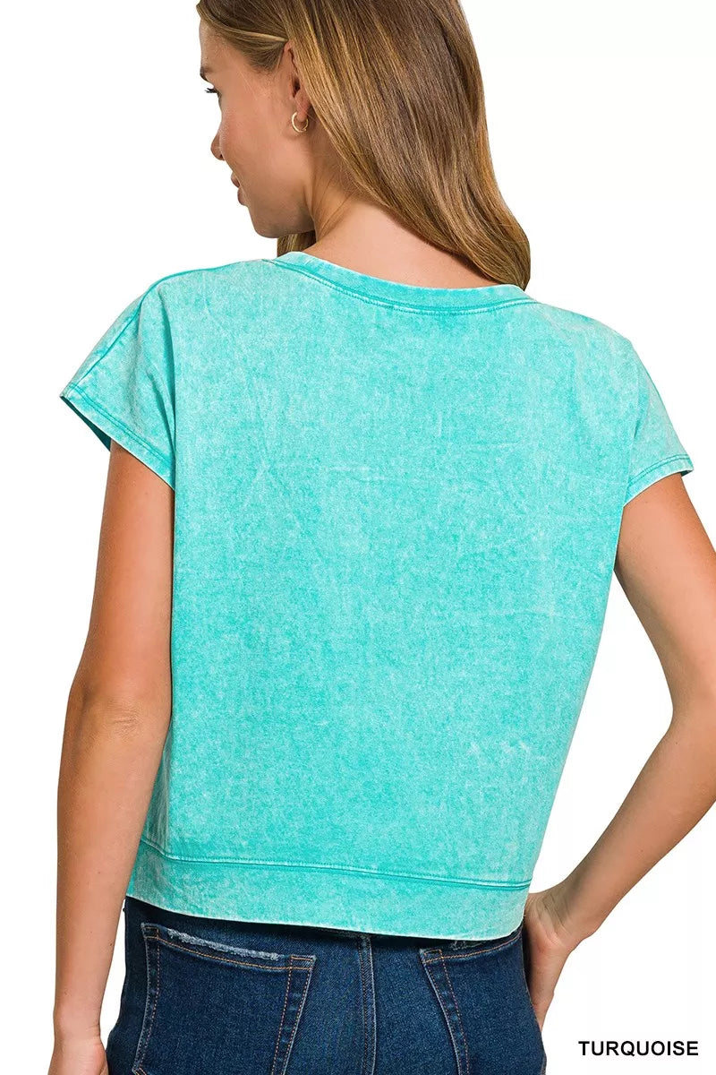 Zenana Premium Cotton Washed Sleeveless Top Shorts Set 2