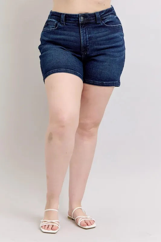 Md Judy Blue Plus Size High Waist Back Flap Pocket Denim Shorts