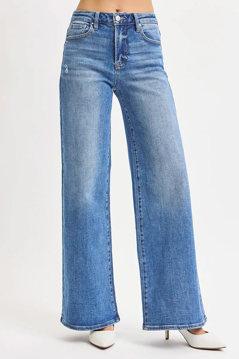 Medium Risen Full Size High Rise Wide Leg Jeans Plus Size 1
