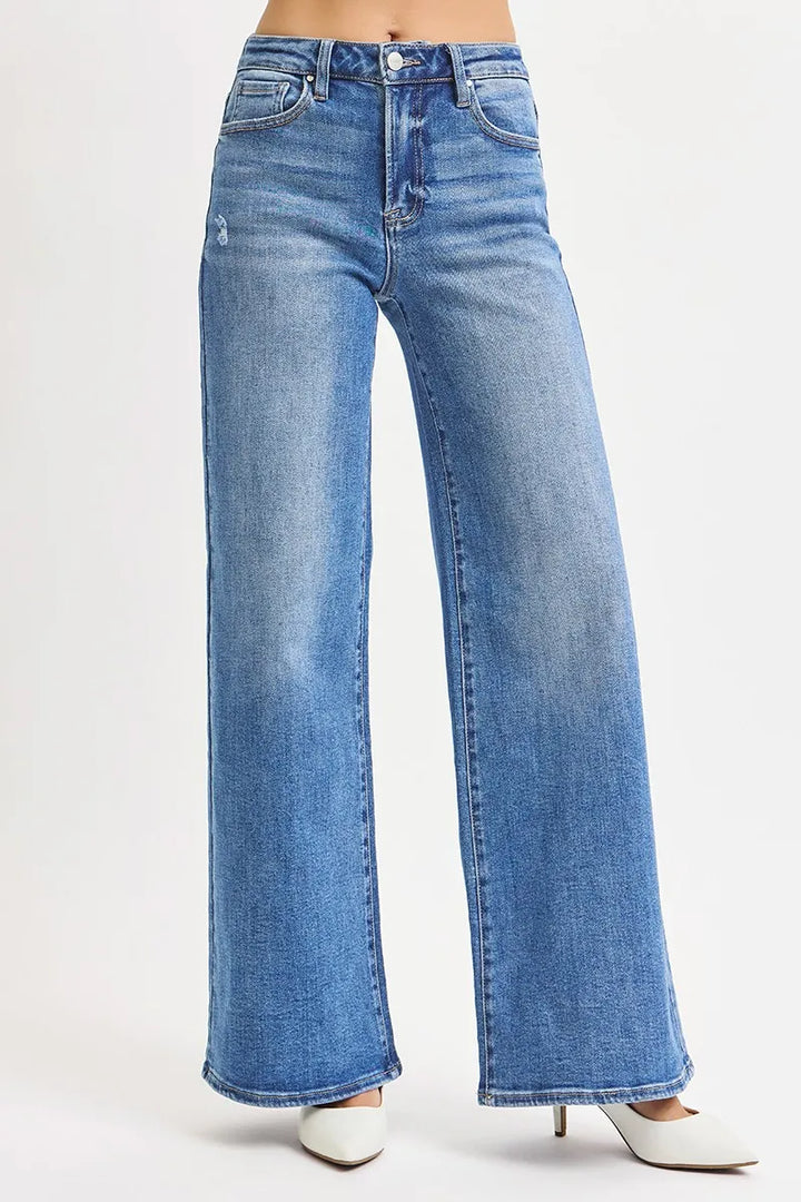 Medium Risen Full Size High Rise Wide Leg Jeans Plus Size 1
