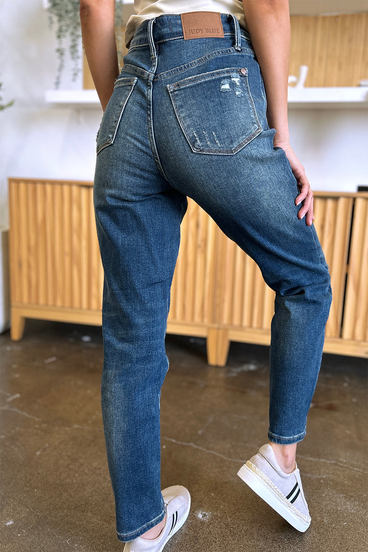 Dark Judy Blue Full Size Tummy Control High Waist Slim Jeans