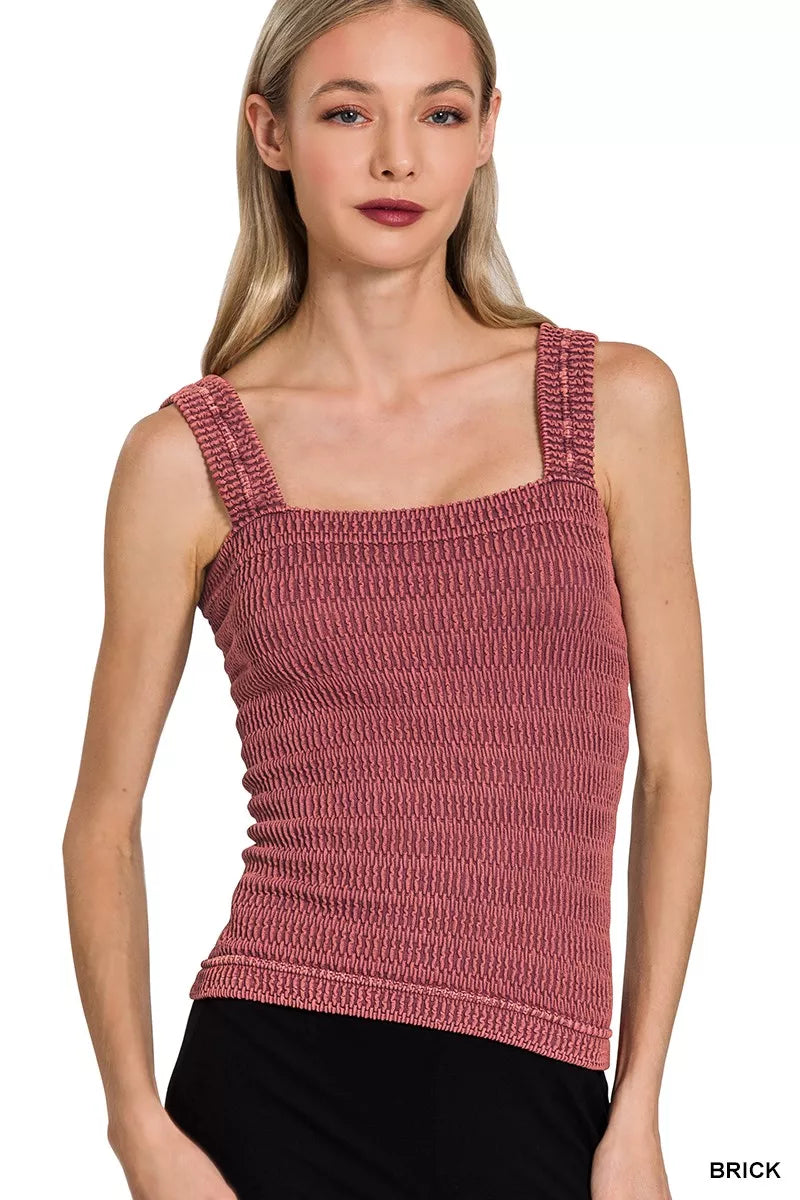 Brick Zenana Seamless Winkle Stone Washed Tank Top 6