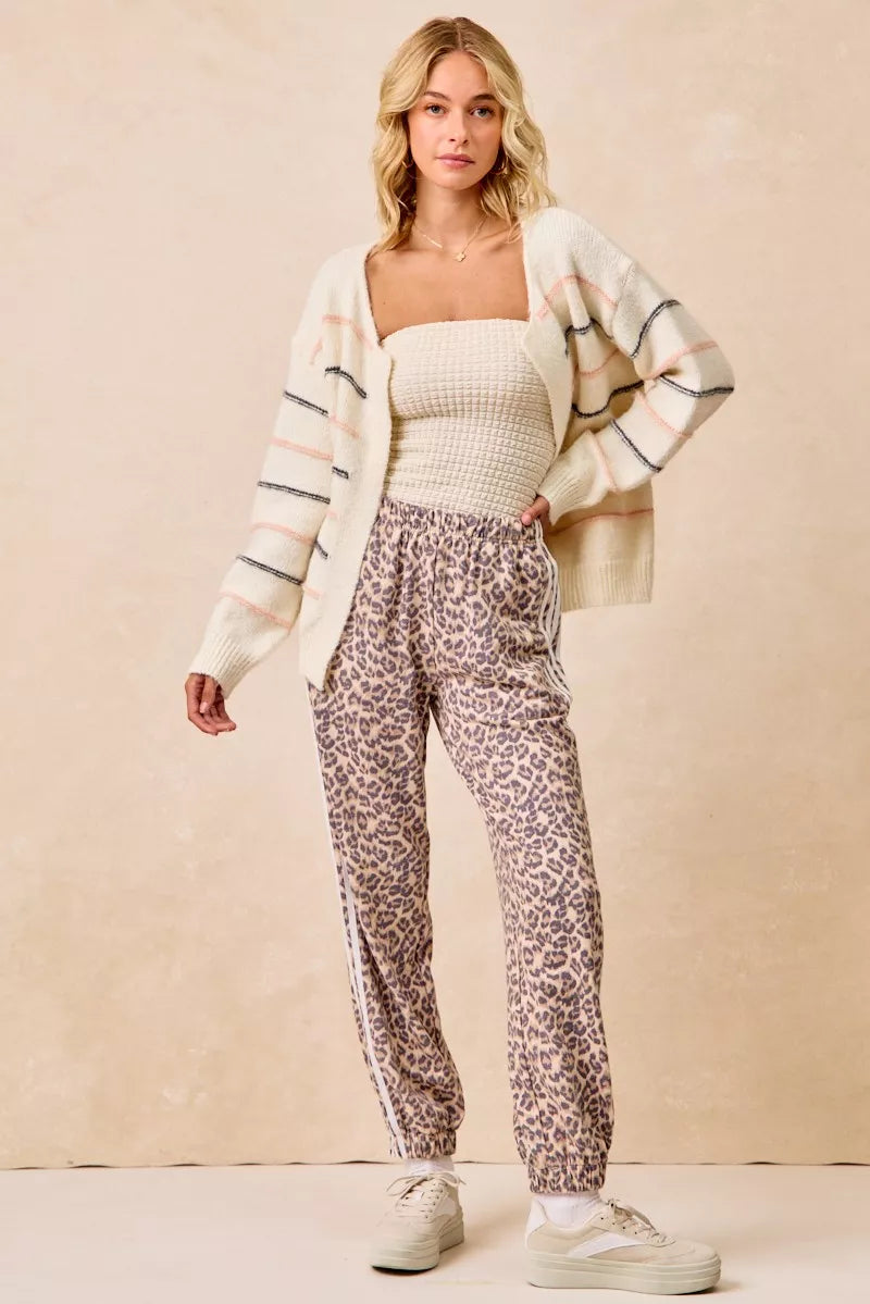 Bibi Side Lines Leopard Track Pants