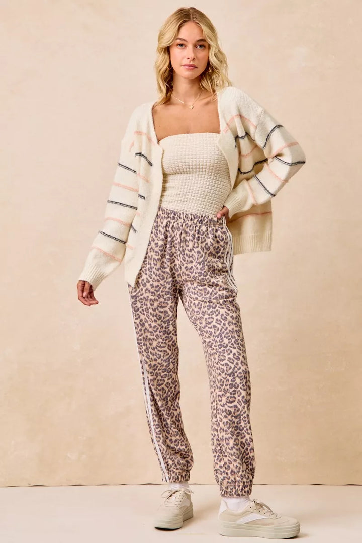 Bibi Side Lines Leopard Track Pants