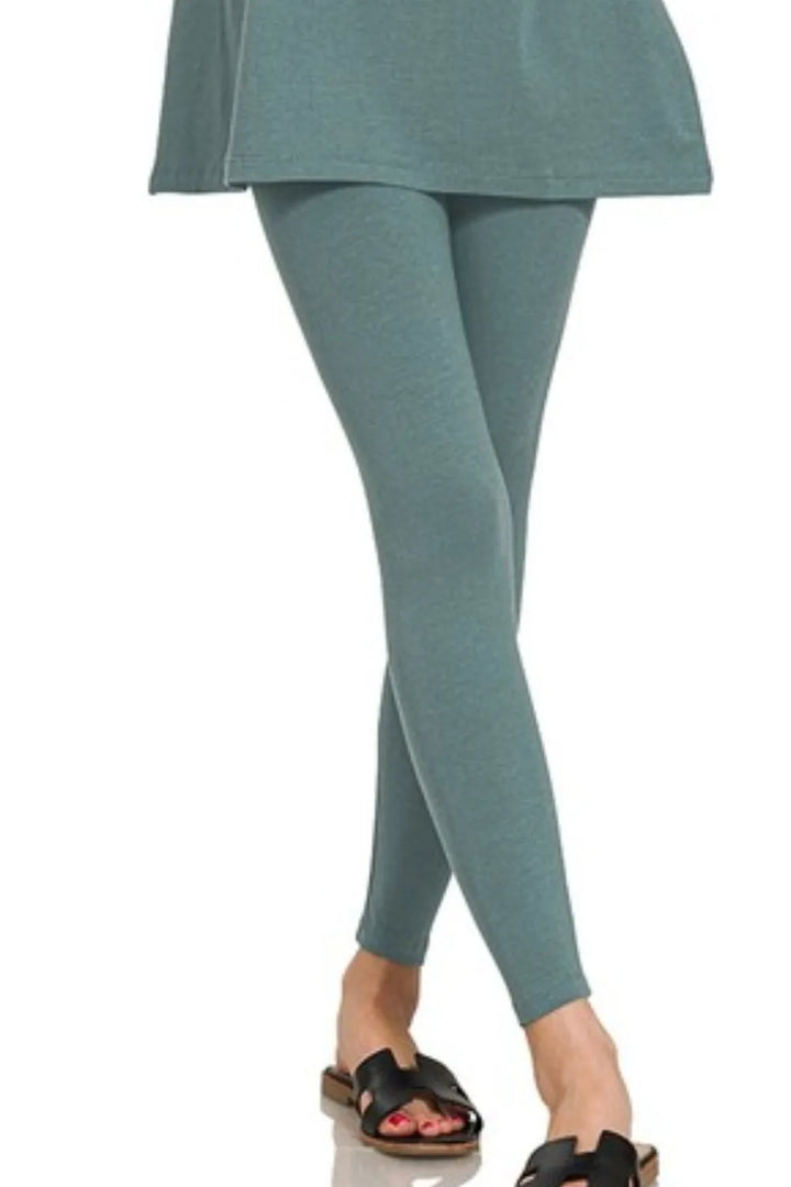 Ash Jade Zenana Cotton Round Neck Top Legging Set 1
