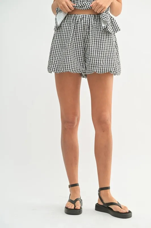 Mable Gingham Tube Top And Shorts Set