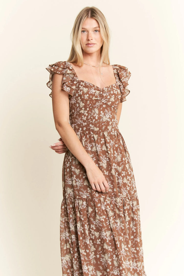Jade By Jane Ruffle Sleeve Tiered Maxi Dress 1