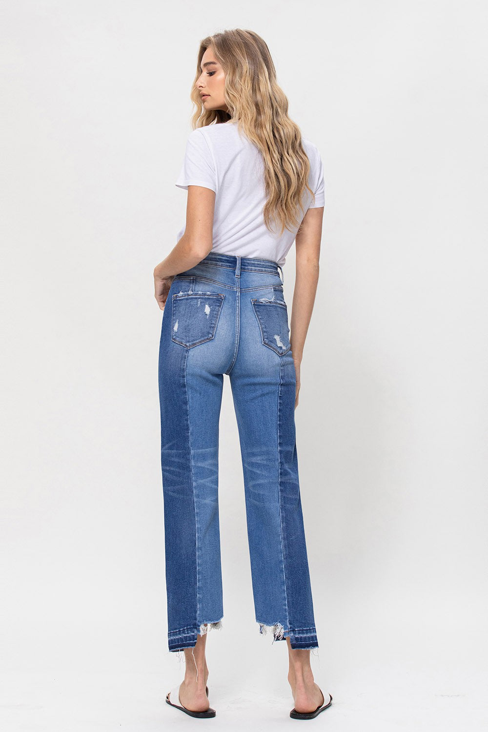Super High Rise Straight W Contrast And Hem Detail