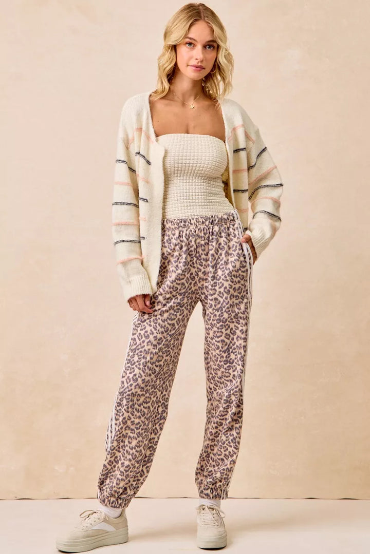 Bibi Side Lines Leopard Track Pants
