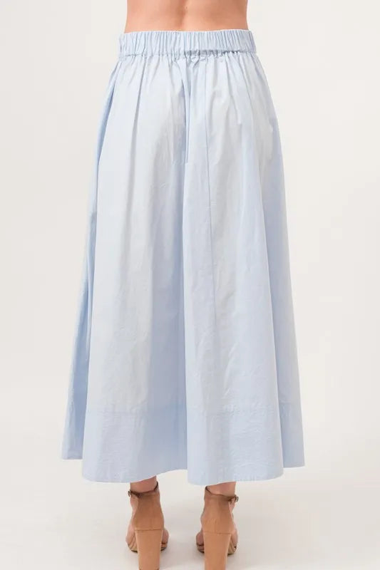 Blue And The Why A Line Flowing Elastic Back Midi Skirt