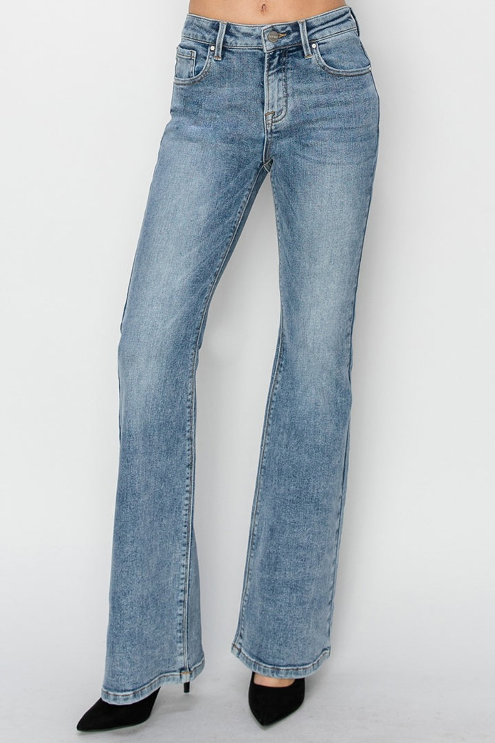 Medium Risen Full Size Mid Rise Bootcut Jeans