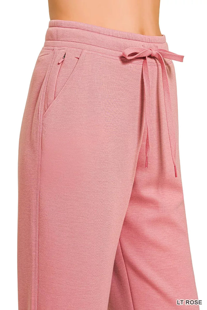 Zenana Drawstring Scuba Joggers With Pockets