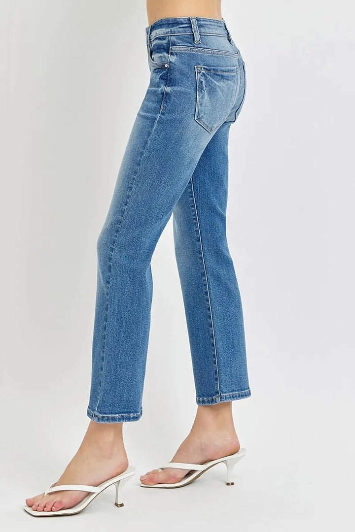 Medium Risen Full Size Low Rise Crop Flare Jeans Plus Size