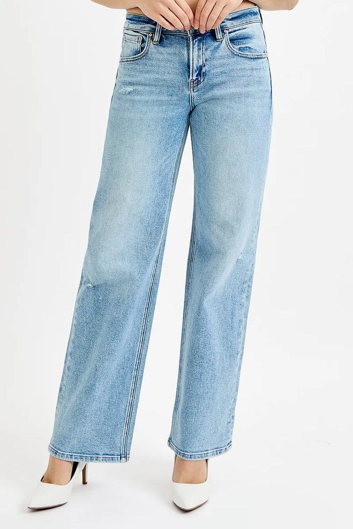 Medium Risen Full Size Low Rise Ankle Boyfriend Distressed Jeans Plus Size