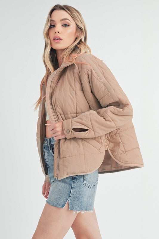 Aemi Co Quilted Zip Up Puffer Jacket 1