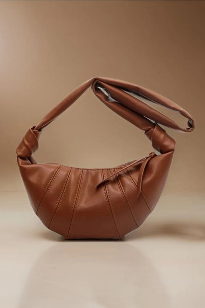 Ivory Zenana Vegan Leather Croissant Crossbody Bag