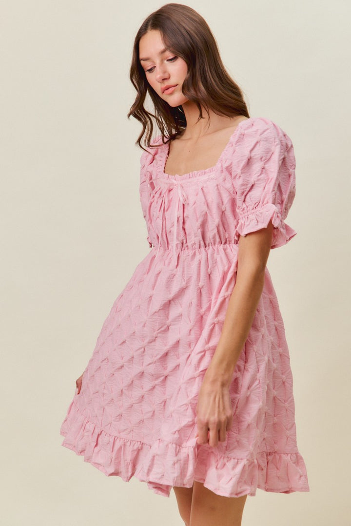 So Me Texture Woven Ruching On Bust Mini Dress 1
