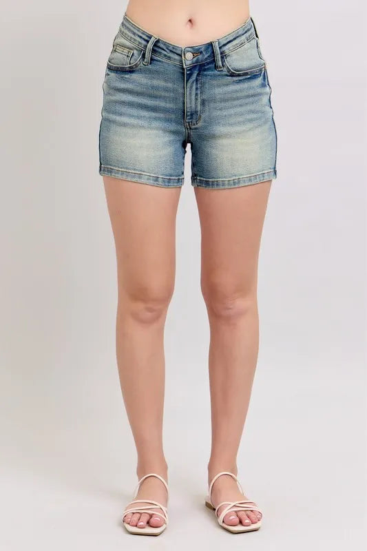 Md Judy Blue V Front Vintage Wash Shorts