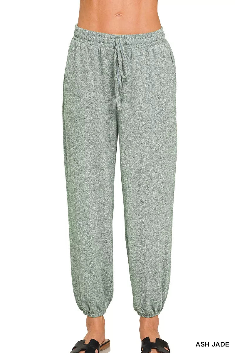 Ash Jade Zenana Soft Melange Hacci Jogger 1