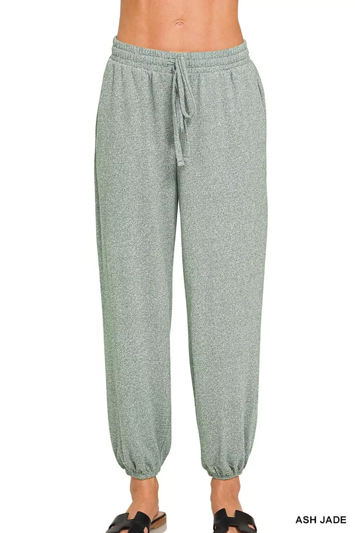 Ash Jade Zenana Soft Melange Hacci Jogger 1