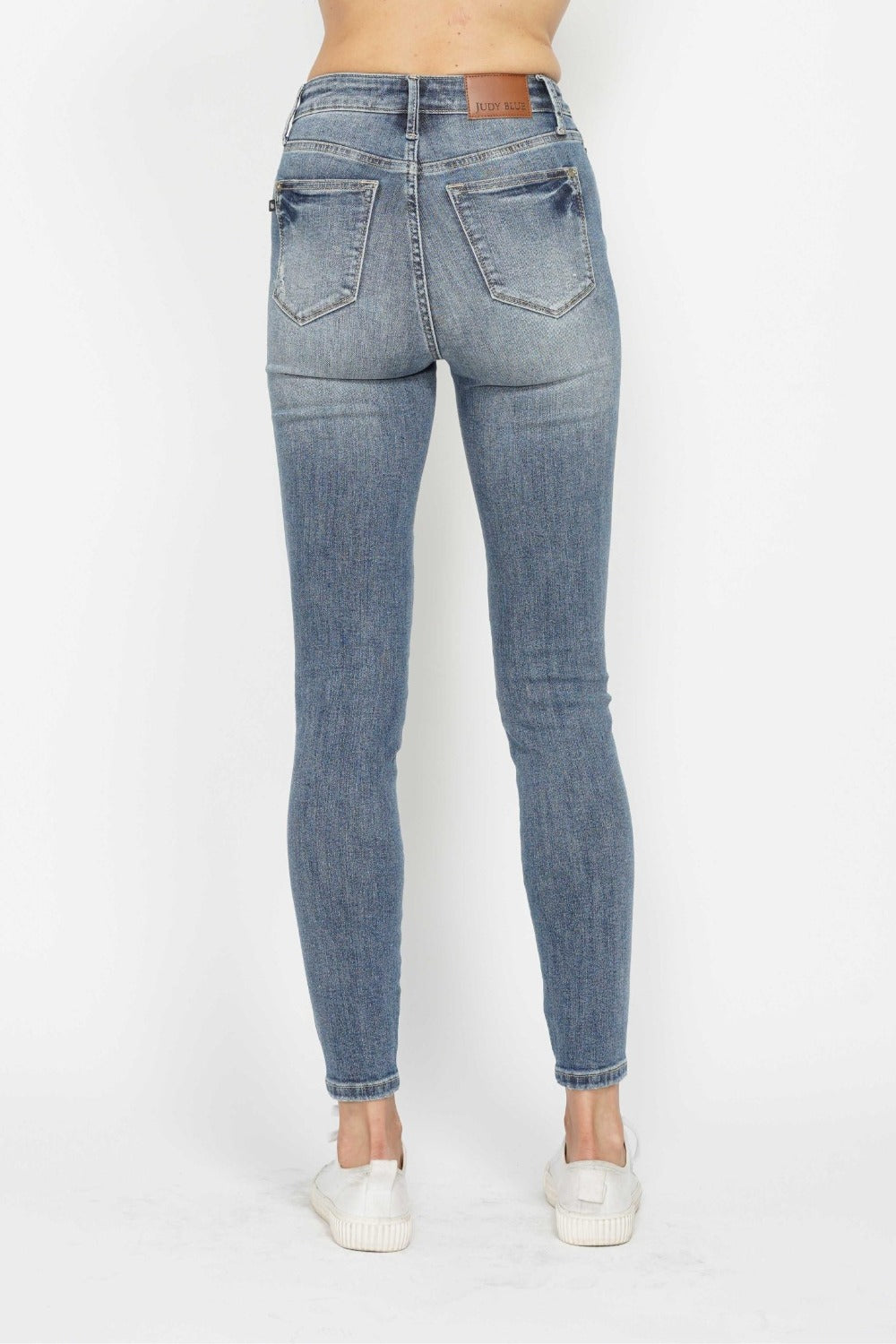 Medium Judy Blue Full Size Tummy Control Contrast Wash Skinny Jeans