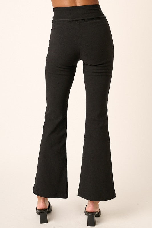 Black Mittoshop Surplice V Waist Flare Pants