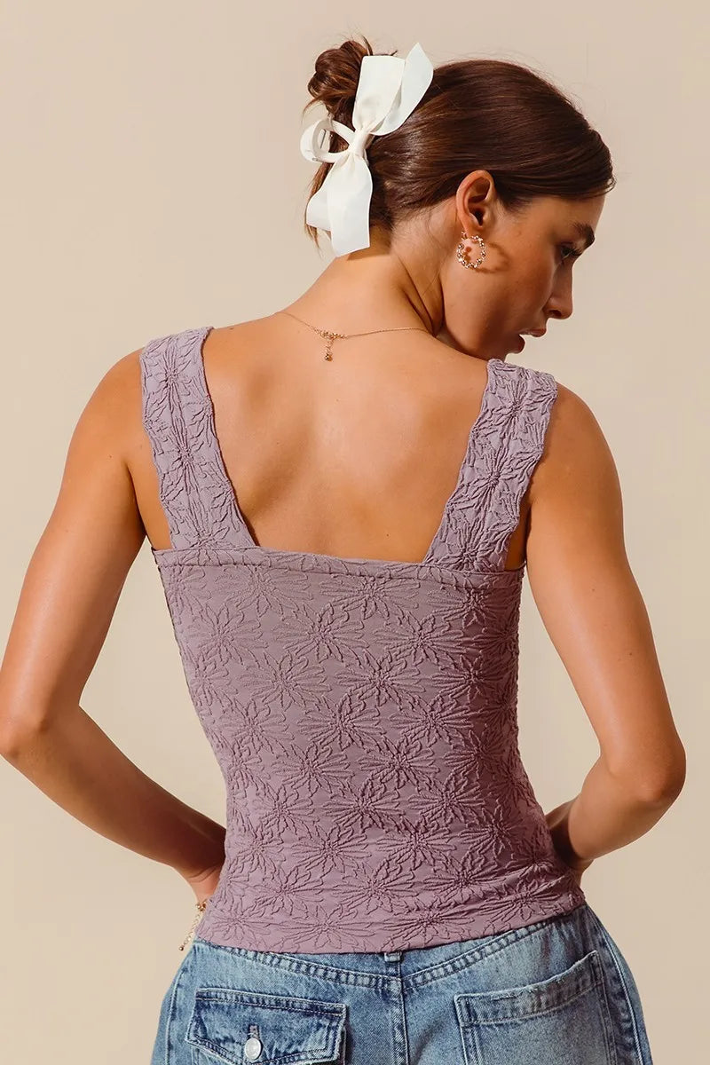So Me Floral Jacquard Seamless Tank Top 1