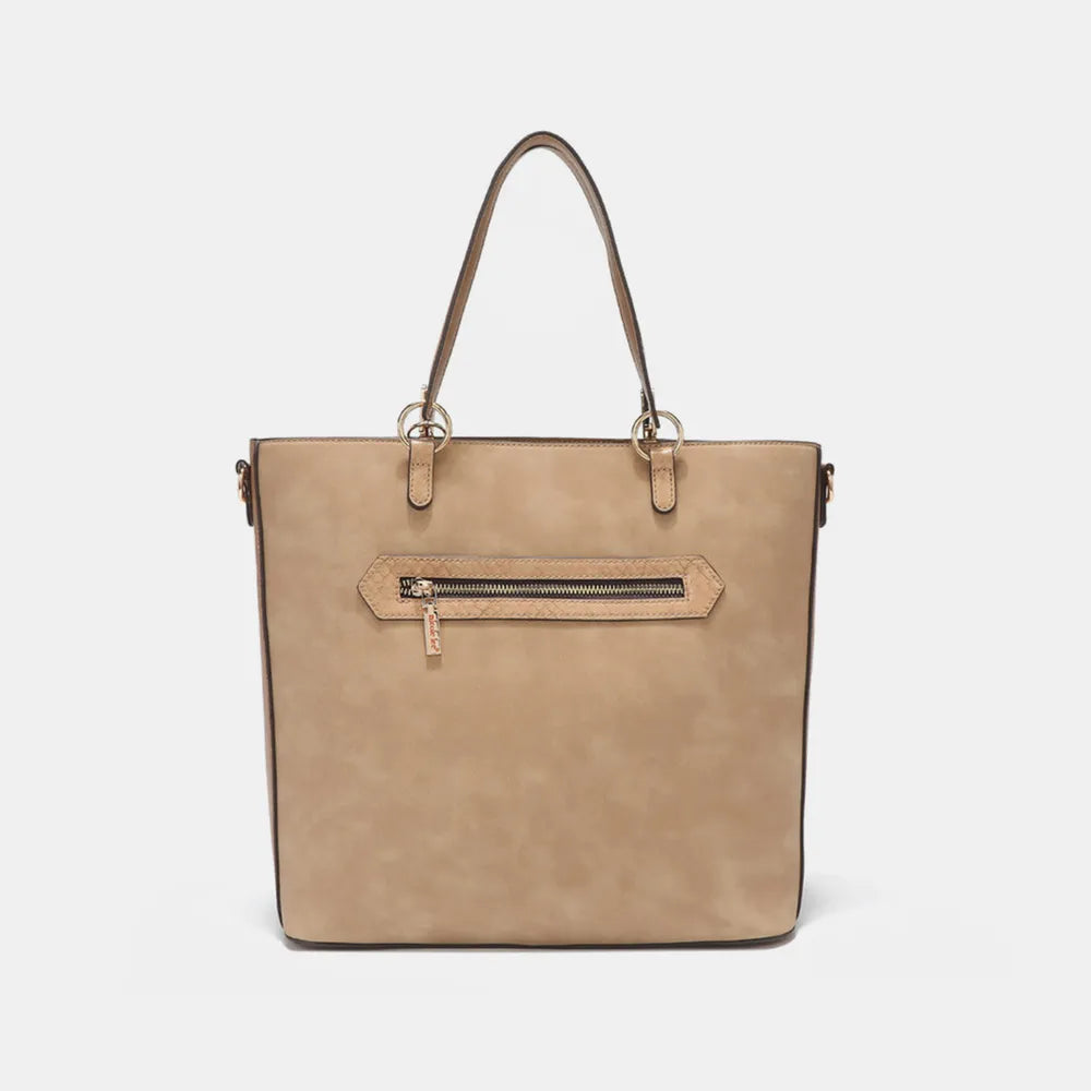 Nicole Lee Usa Metallic Stitching Embroidery Inlaid Rhinestone Tote Bag
