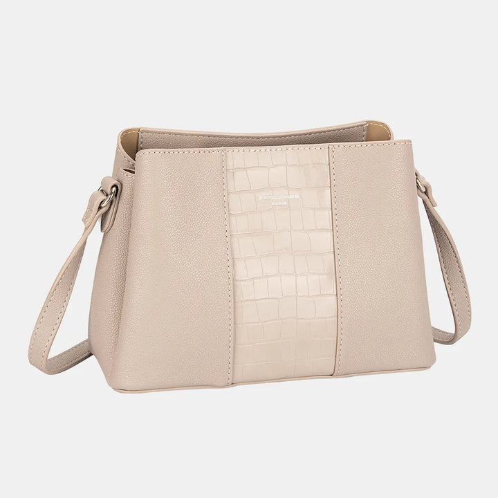Grey David Jones Pu Leather Crossbody Bag 2