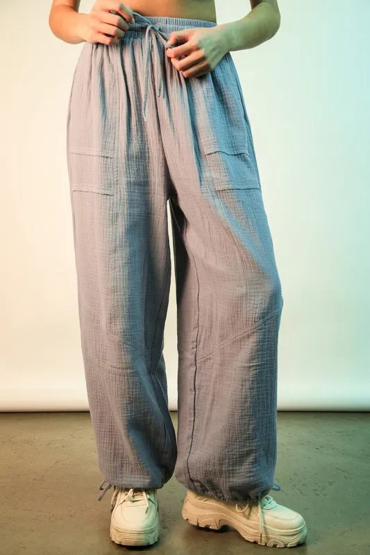 Denim Very J Wide Leg Gauze Solid Pants 1