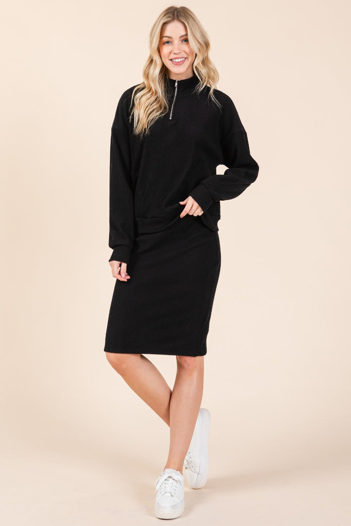 Bombom Quarter Zip Long Sleeve Sweatshirt With Pockets