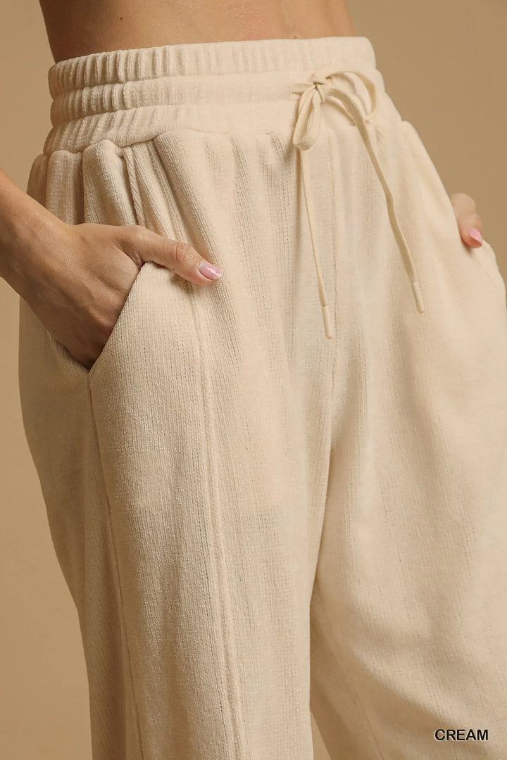 Umgee Drawstring Wide Leg Pants