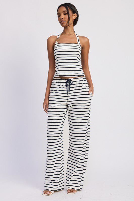 Striped Hardware Halter Top