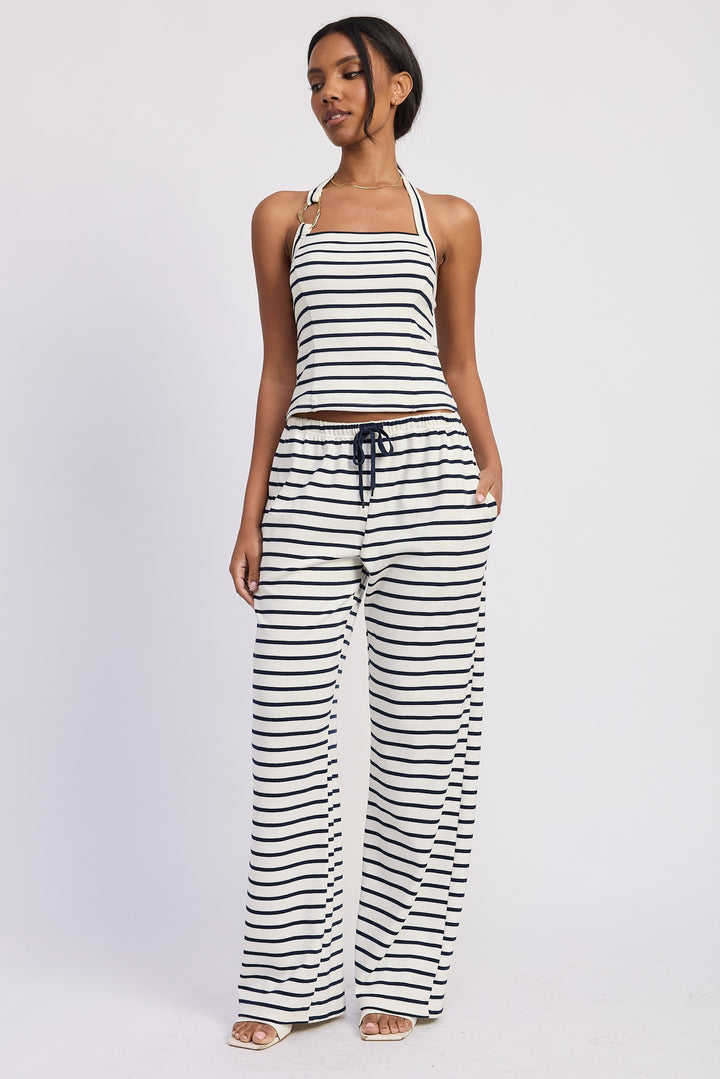Striped Hardware Halter Top